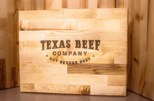 Texas Beef chopping board with Rectangular logo