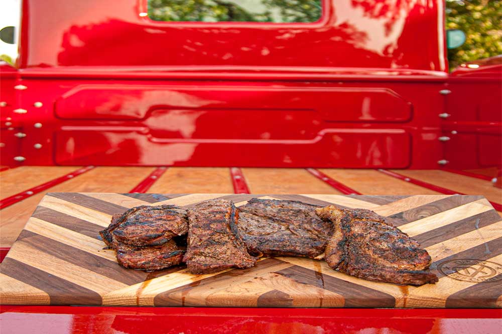 Texas beef steaks on Christmas truck