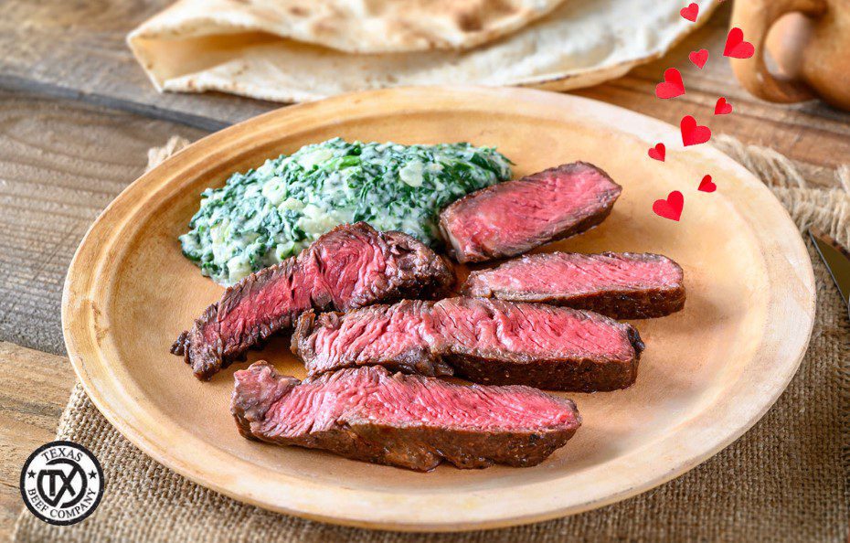 There’s something special about Valentine’s Day. Instead of going out for dinner this year, plan a date night at home with our delicious Valentine’s Day steak recipe: Pan Seared Filet with Florentine Sauce.